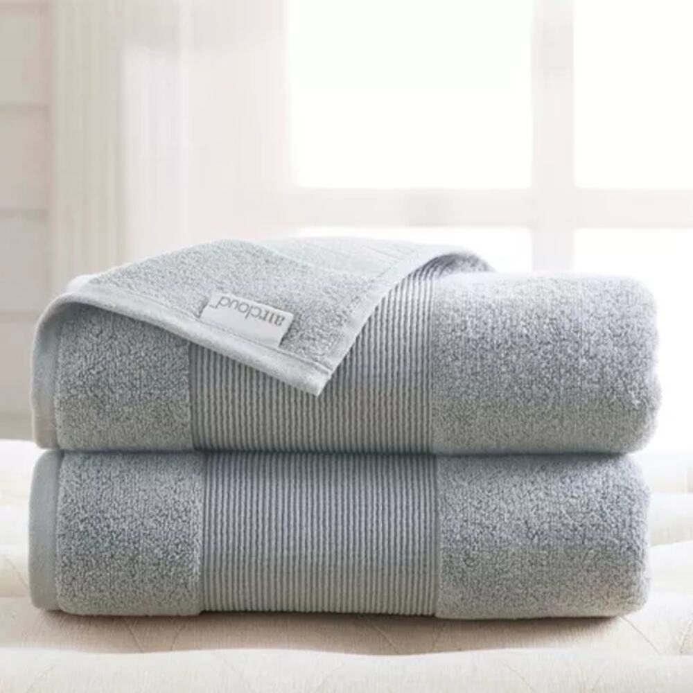 NWT Modern Threads 2-Pack Air Cloud Oversized Resort Bath Towels, Soft Gray